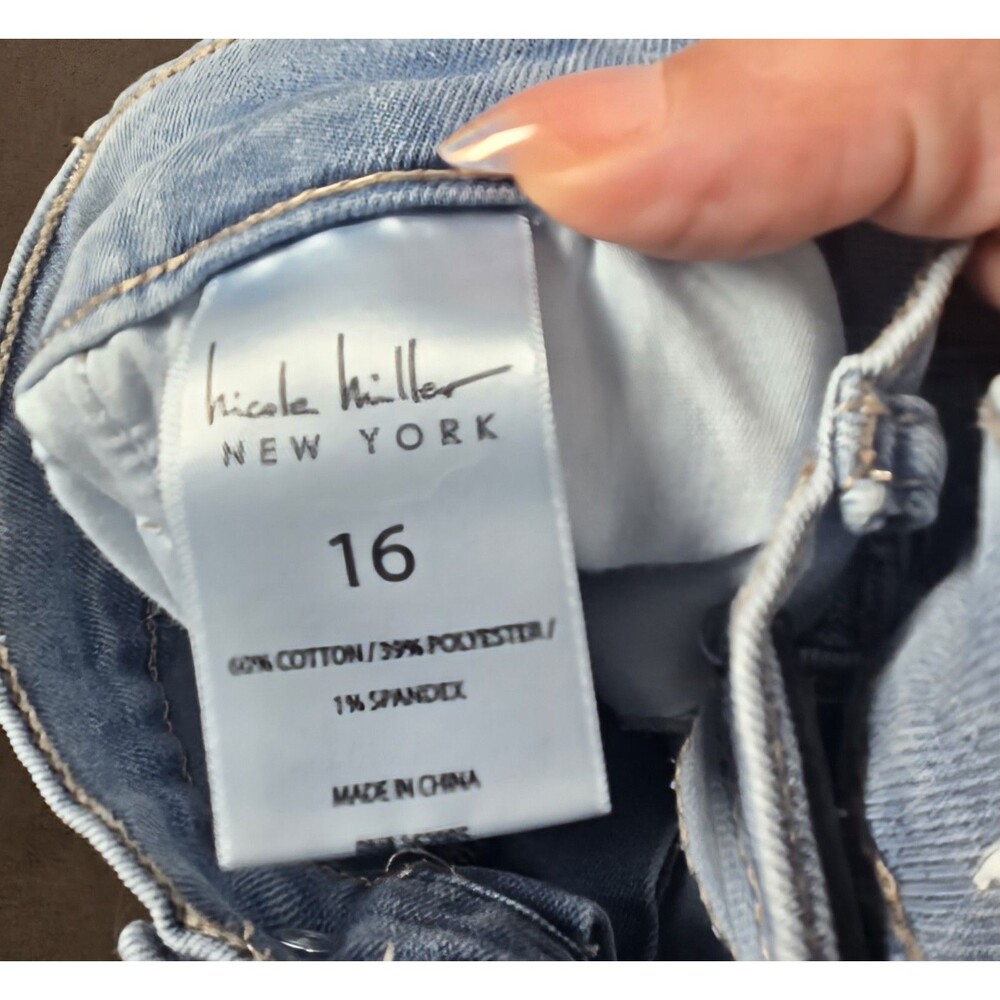 Nicole Miller Womens Shorts Size 16 Blue Light Wash Soho High Rise Rolled Cuff - Picture 5 of 8